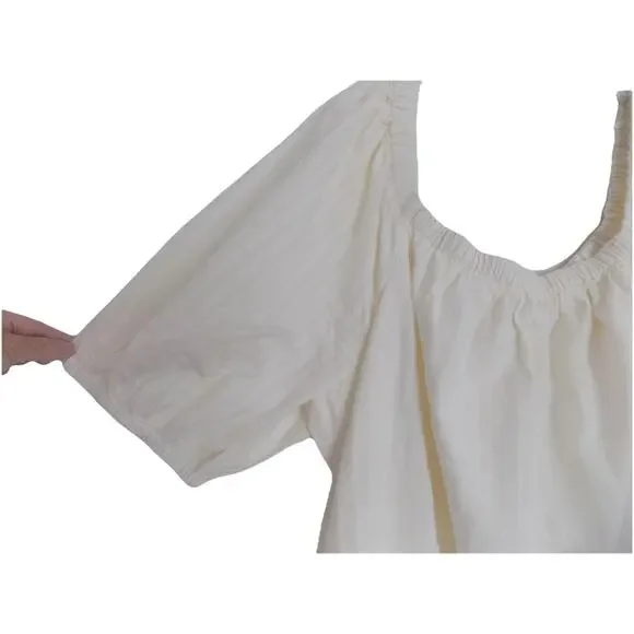 Old Navy dress shift puffy short sleeves pockets ivory size XXL NWT - Picture 2 of 10